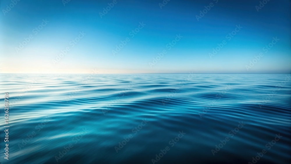 Obraz premium Serene Ocean Horizon Calm Water Meeting a Clear Sky