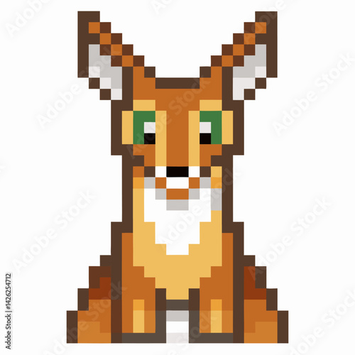 Pixel Art Kangaroo Illustration   Retro Animal Design for Digital and Print Media