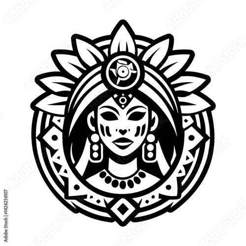 A solid style icon of pachamama symbol