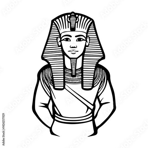 Pharaon Tutankhamun golden mask. Famous egyptian pharaon. vector