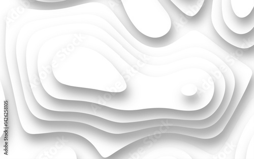 Abstract paper cut white background, white paper cut background abstract realistic papercut decoration textured . White wave paper curved reliefs abstract background.