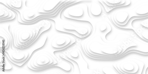 Abstract paper cut white background, white paper cut background abstract realistic papercut decoration textured . White wave paper curved reliefs abstract background.
