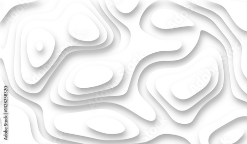 Abstract paper cut white background, white paper cut background abstract realistic papercut decoration textured . White wave paper curved reliefs abstract background.