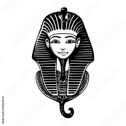 Pharaon Tutankhamun golden mask. Famous egyptian pharaon. vector