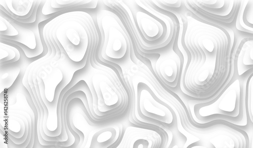 Abstract paper cut white background, white paper cut background abstract realistic papercut decoration textured . White wave paper curved reliefs abstract background.