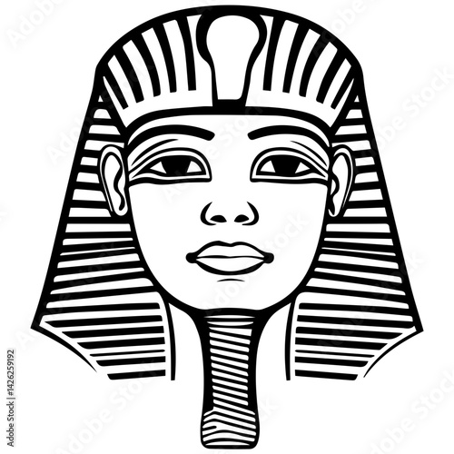 Pharaon Tutankhamun golden mask. Famous egyptian pharaon. vector