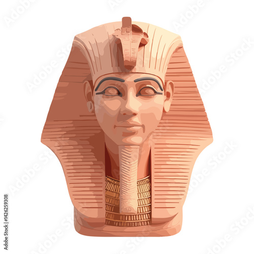 Pharaon Tutankhamun golden mask. Famous egyptian pharaon. vector