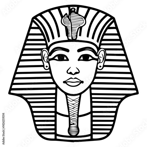 Pharaon Tutankhamun golden mask. Famous egyptian pharaon. vector