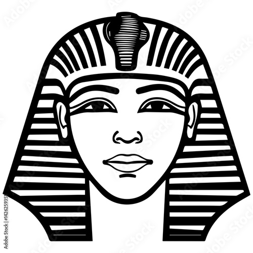 Pharaon Tutankhamun golden mask. Famous egyptian pharaon. vector