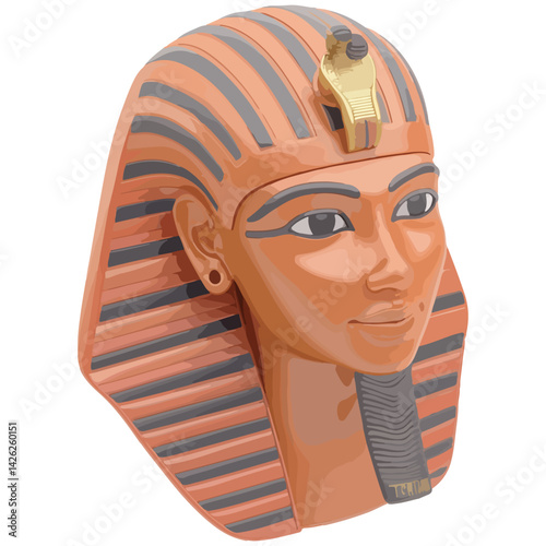 Pharaon Tutankhamun golden mask. Famous egyptian pharaon. vector