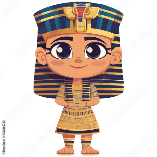 Pharaon Tutankhamun golden mask. Famous egyptian pharaon. vector