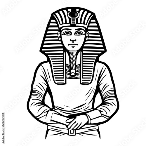Pharaon Tutankhamun golden mask. Famous egyptian pharaon. vector