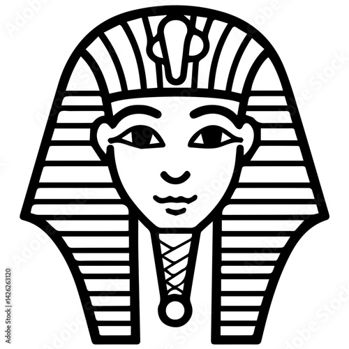 Pharaon Tutankhamun golden mask. Famous egyptian pharaon. vector