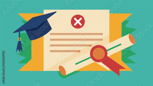 A diploma covered in crosshatch marks depicting the sacrifice and hard work it takes to obtain a degree with a heavy debt load.. Vector illustration