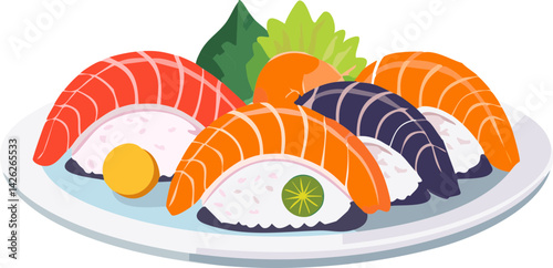 sushi with salmon