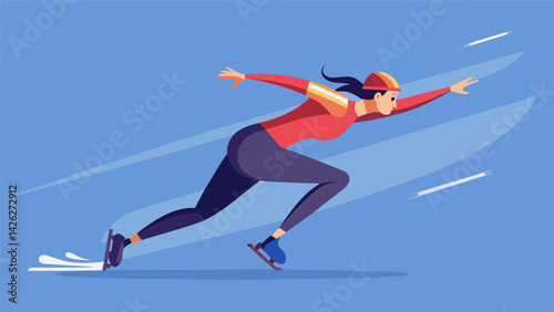 As the skater spins their body seems to defy the laws of physics creating a breathtaking display of speed and control.. Vector illustration