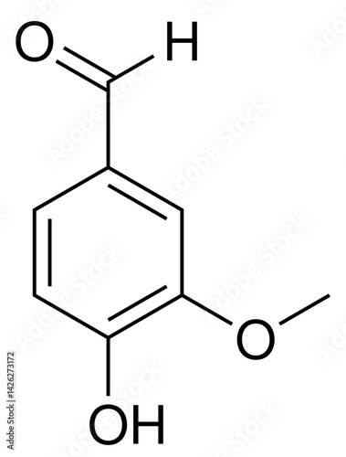 Vanillin 3-Methoxy-4-hydroxybenzaldehyd Chemie Strukturformel