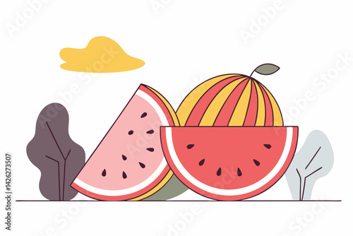 illustration of watermelon