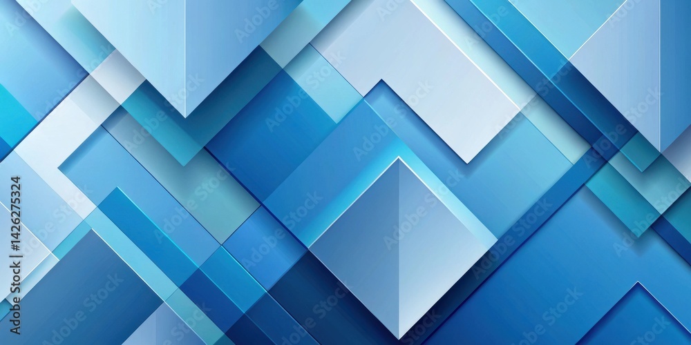 Fototapeta premium Abstract Blue and White Geometric Shapes Background Design