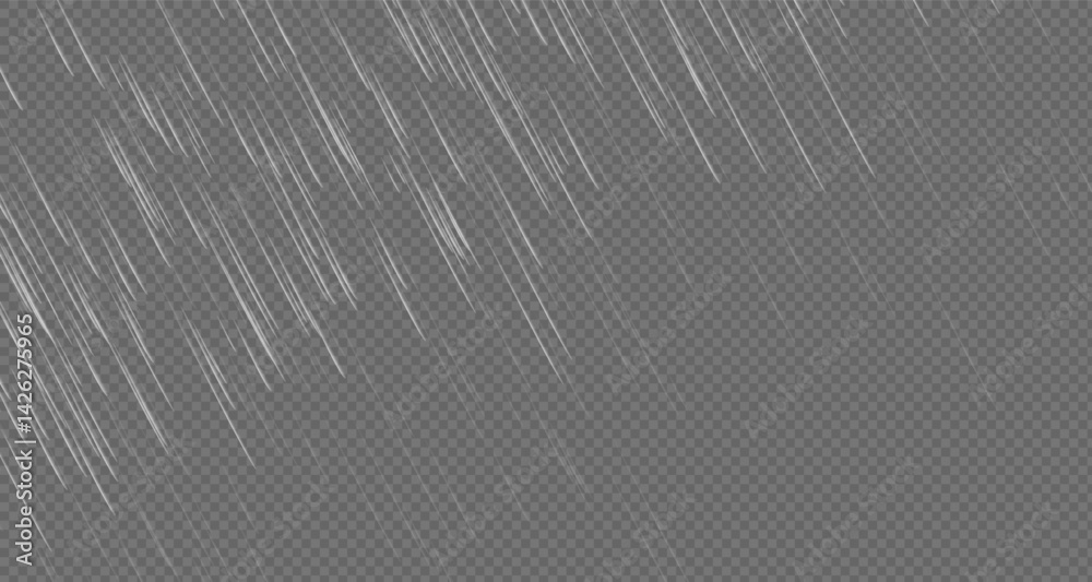 Raindrop effect. Rain overlay on dark transparent background desktop wallpaper. Simple rain weather overlay with dark background. Simple rainy weather at night time. PNG