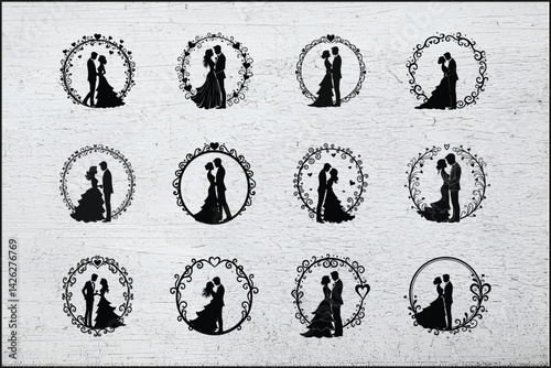 Eternal Love Silhouette
Romantic Wedding Embrace
Bride and Groom Forever
