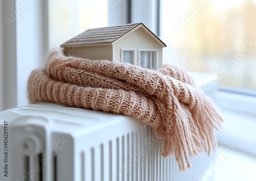 Cozy Miniature House on Radiator