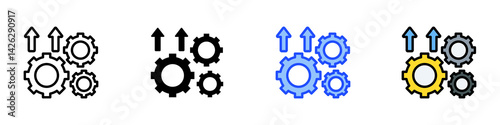 Development Icon Set With Multiple Style Collection