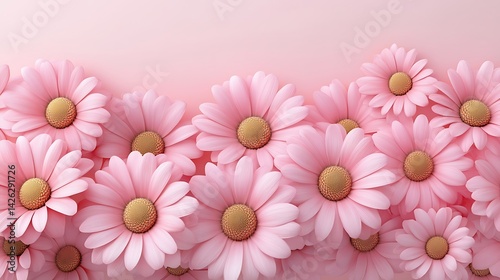 Pink Daisies with Pastel Background.