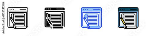 Copywriting Icon Set With Multiple Style Collection