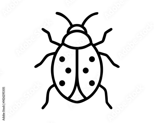 ladybug silhouette in white background