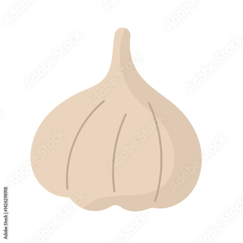 Garlic bulb, light brown, ideal for vegetable flavoring. Suitable for cooking, recipes, healthy eating, spicy concepts, culinary designs, food backgrounds