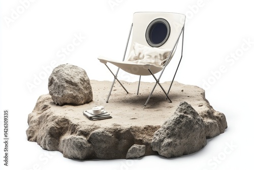 A 3D Moon Outpost featuring Reinforced Metallic Structures