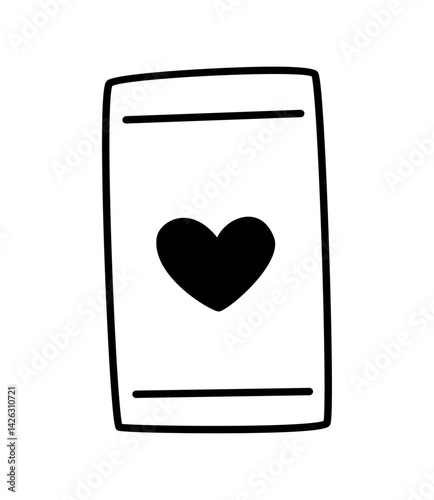 手書きのスマートフォンのアイコンイラスト　ベクター
