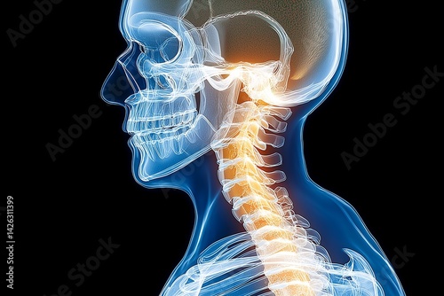 Anatomical Insight: A Detailed X-Ray Illustration of the Human Spinal Column 