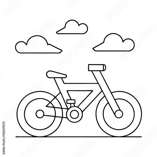 Adorable Cartoon Bicycle for Coloring – Simple & Fun Design