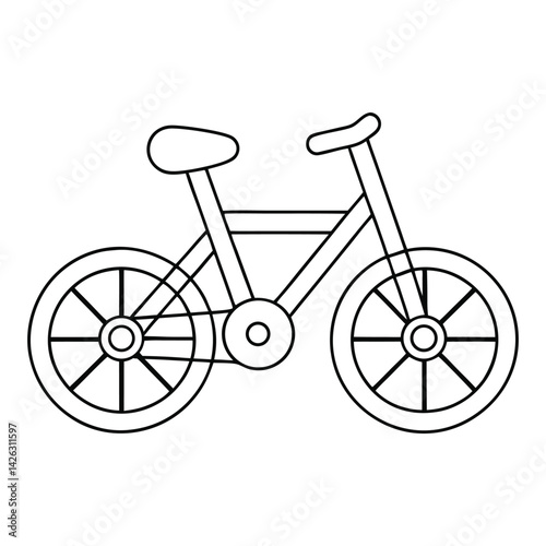 Adorable Cartoon Bicycle for Coloring – Simple & Fun Design