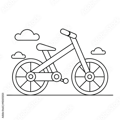 Adorable Cartoon Bicycle for Coloring – Simple & Fun Design