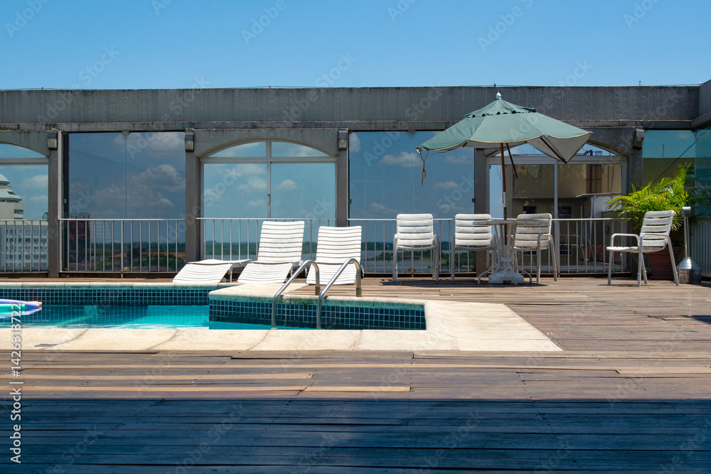 Fototapeta premium Rooftop pool, Porto Alegre, Brazil