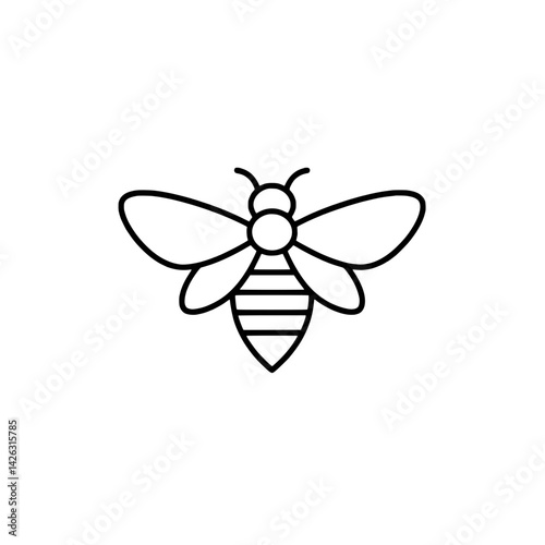 The bee icon, representing the concept of nature, hard work and prosperity