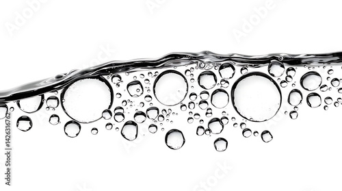 Realistic water drops on transparent background. Natural water droplet isolated on white. Summer product design element, PNG