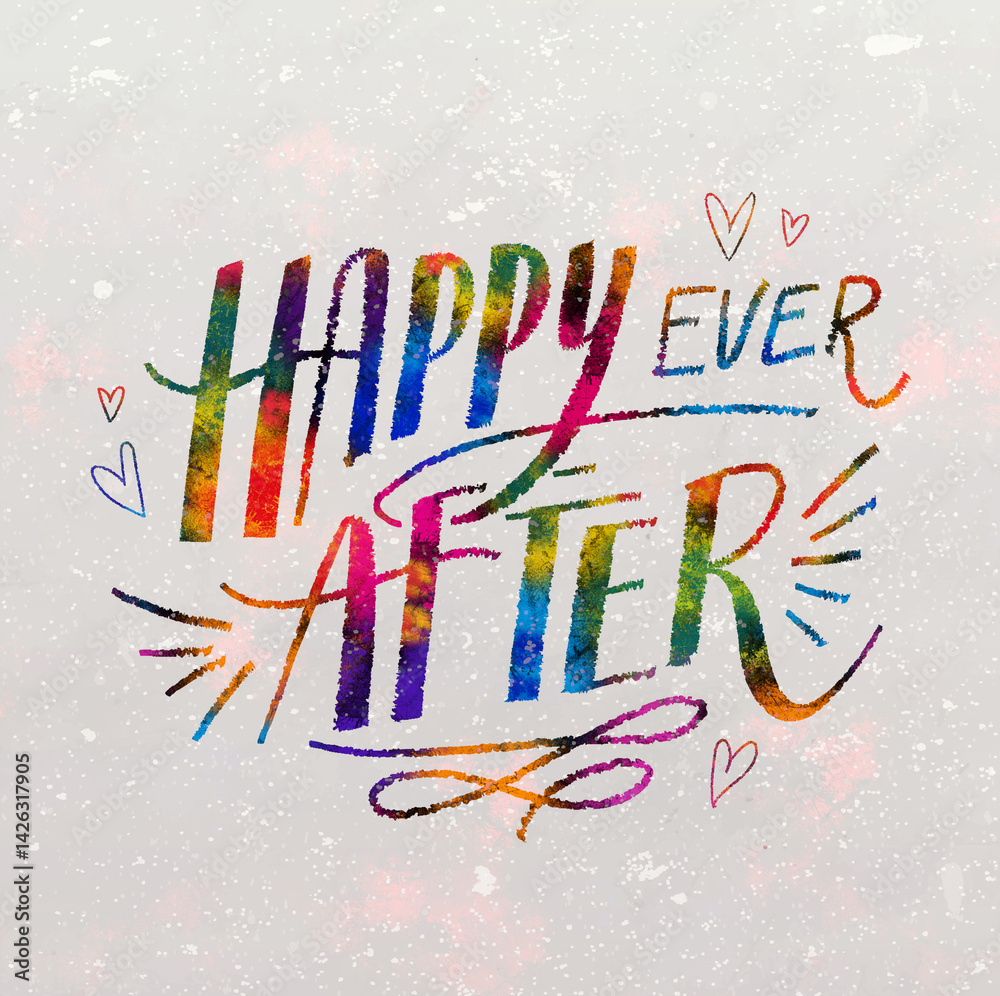 Wedding lettering happy ever after