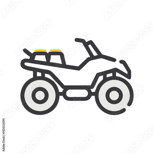 Isolated ATV Vector Illustration on Black Background for Commercial Use