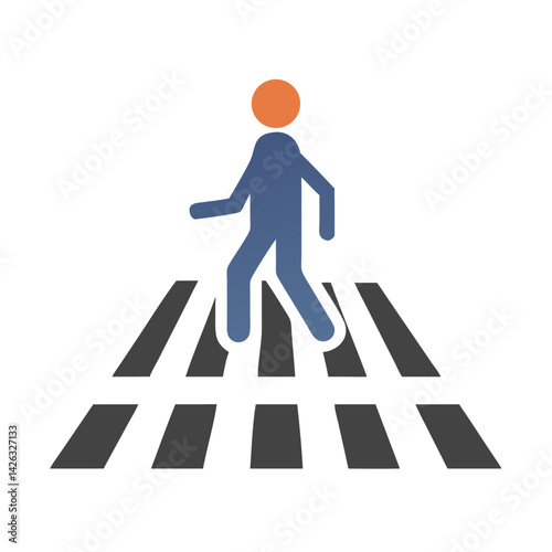 Pedestrian Crossing Sign Illustration, Walk Signal, Safety, Isolated Symbol