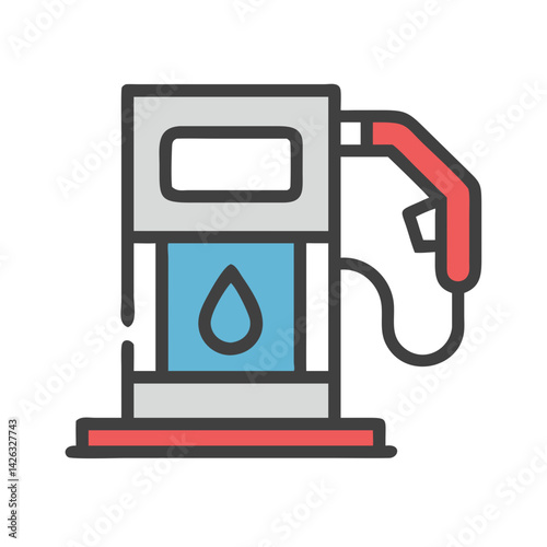 Gas Station Icon: Fuel Pump Symbol for Energy and Transportation Services