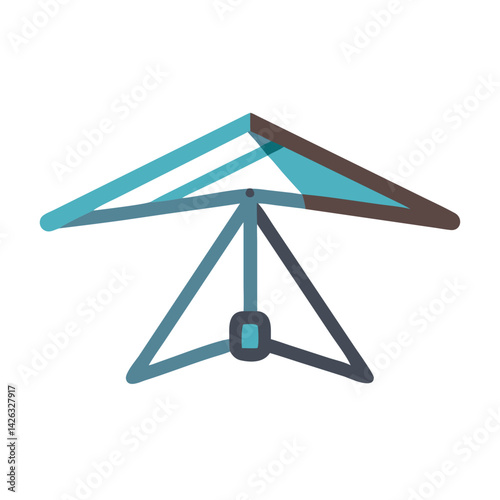 Hang Gliding Minimalist Icon: Freedom, Adventure, and Air Sports Symbol