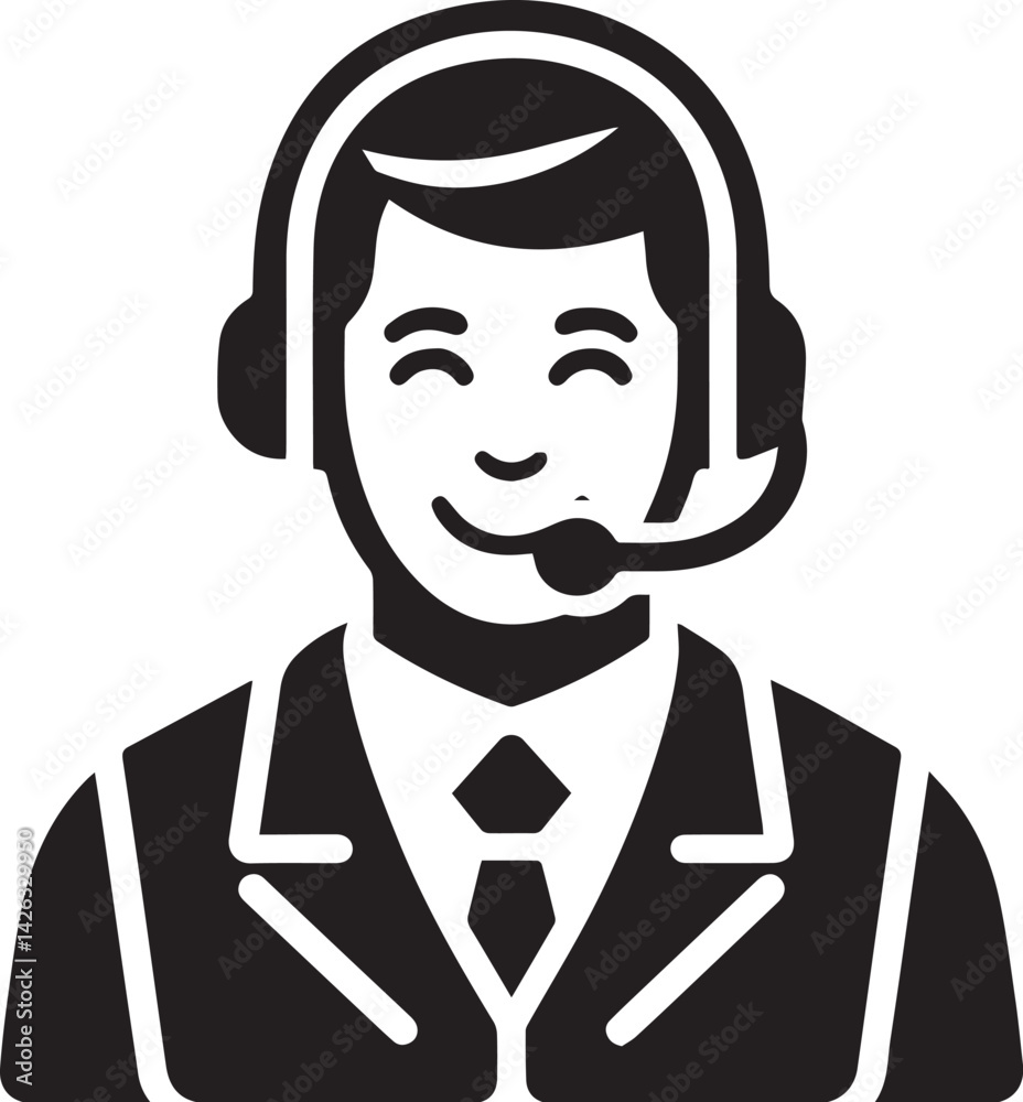 Customer Service best solid black icon Customer Service best solid black icon