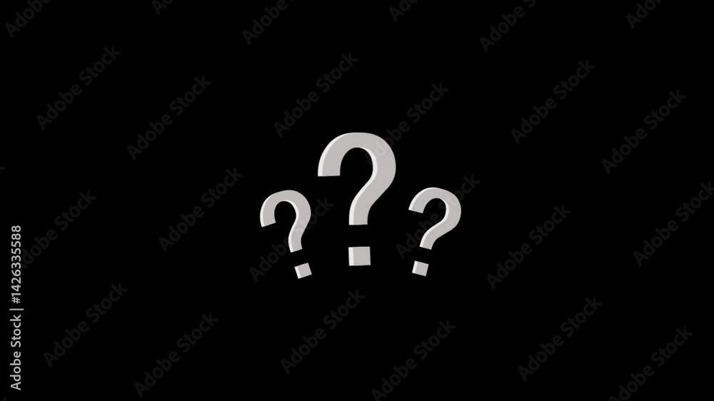 Question mark icon 4K loop animation on transparent background ...