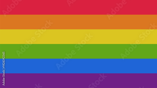 Pride Month Banner With Rainbow Gradient Ribbon Background. Celebrating Pride Month Web Banner Design. Trendy Pride Banner with Pride Month Text and Colorful Rainbow.