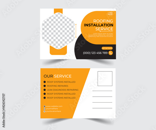 Corporate Construction Business Service Postcard Minimalist Design