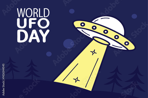 World Ufo Day, July 2. Vector illustration for you design, card, banner, poster and calendar
